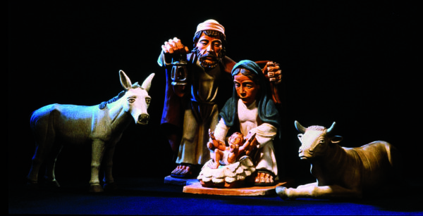 Ochs und Esel an der Krippe