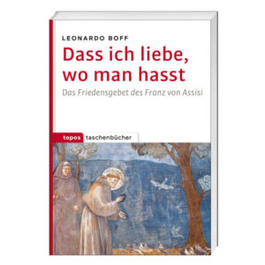 Das Buchcover zeigt Boffs Friedensgebet mit einem Mönch, der Vögel füttert.