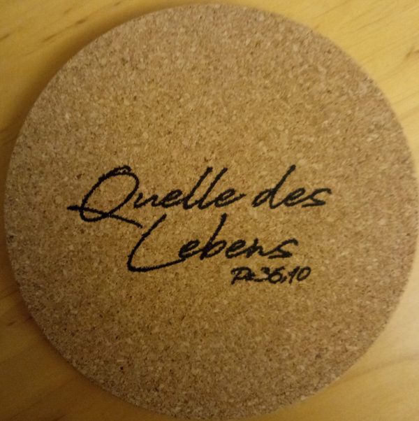 Korkuntersetzer „Quelle des Lebens“